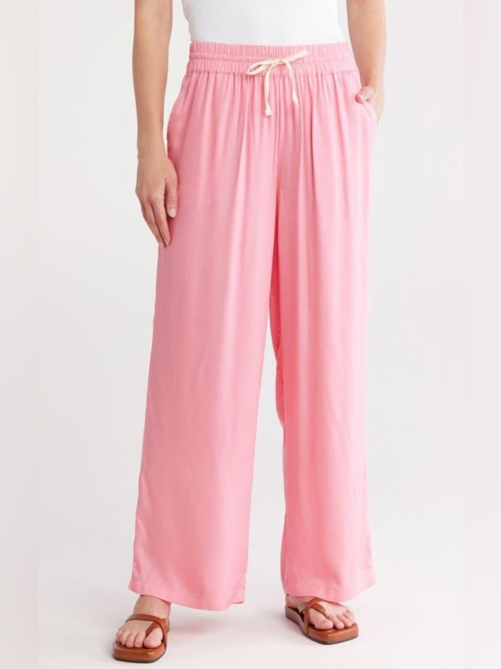 Billabong Pink Wide Leg Drawstring Pants